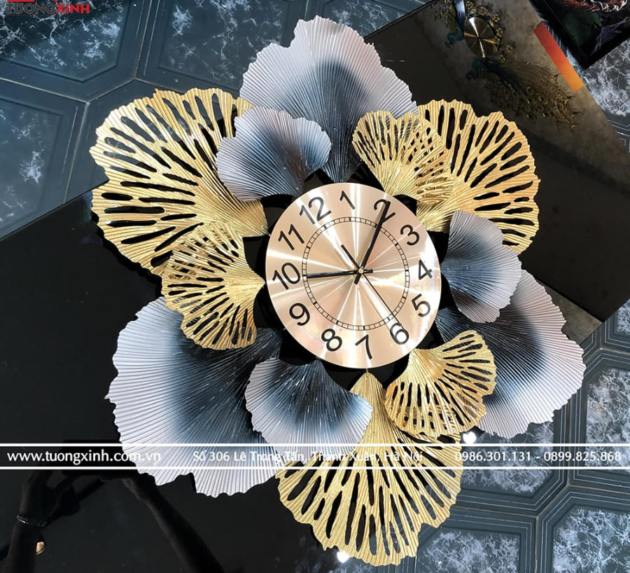 Đồng hồ treo tường hoa lá